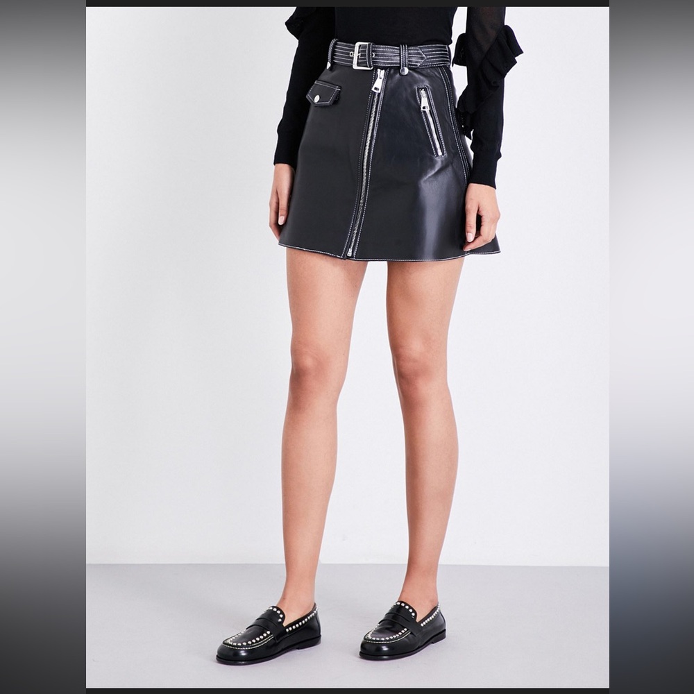MAJE BLACK LEATHER SKIRT